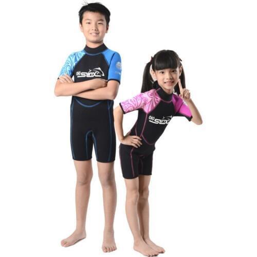 2017 2mm Neopene Kids Girls Boys Wetsuit Surfing Diving Wet Suit Children Diving Short Wet Suit Printed Cool Surfing Suit Boy