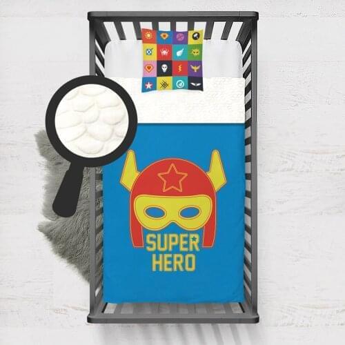 Kids Minky Blanket Super Soft and Warm Baby Blankets Children for Couch and Bed Colorful Super Hero Dark Blue Model 051