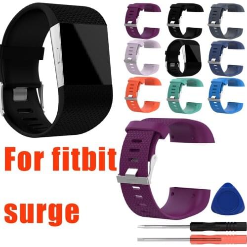 DHL 100pcs Silicone Replace Wrist Band for FITBIT Surge Smart Bracelet Replacement Strap with Install Tools 8 Colors Be Choosed