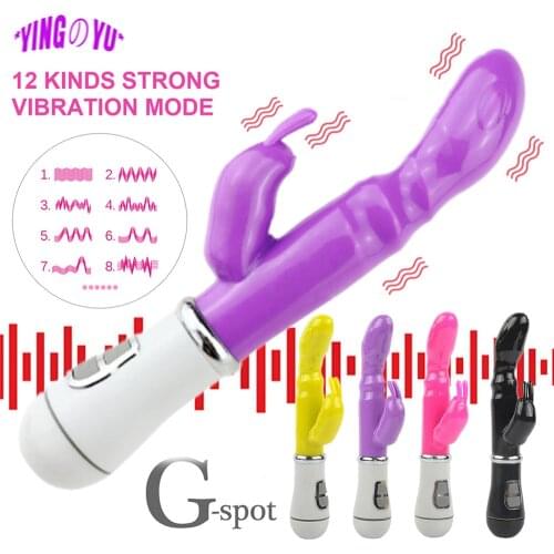 Strong G Spot Dildo Rabbit Vibrator for Women Dual Vibration Waterproof Masturbator Female Vagina Clitoris Massager Sex Toys