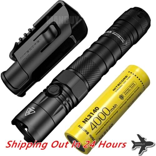Spotlight NITECORE NEWP12 Flashlight 4000mAh Rechargeable Battery 1200LM CREE XP-L HD V6 LED Quick Holster Hunting Camping torch