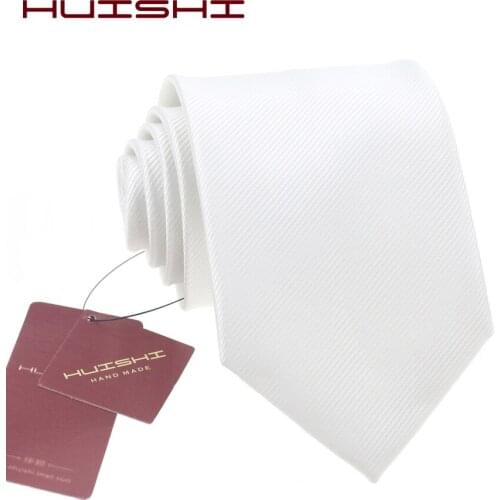 Wholesale Suit White Necktie Men Waterproof Polyester Material Wedding Gift Tie Male Solid Color Formal Neck Tie Accessories
