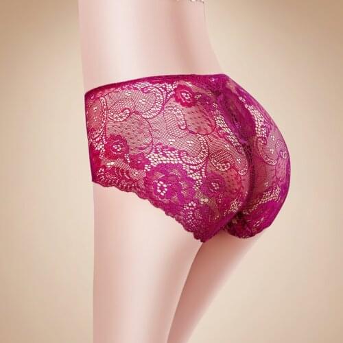 HW019 Womens Cotton Crotch Underwear Knickers Girls Lace Lingerie Underpants Female Jacquard Printing Panties Briefs