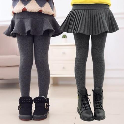 2-10 Y Kids Pants Fashion Thicken Autumn Winter Skirt Leggings Fake Two Pieces Pants for Girls Children Pants Legging 2020 New
