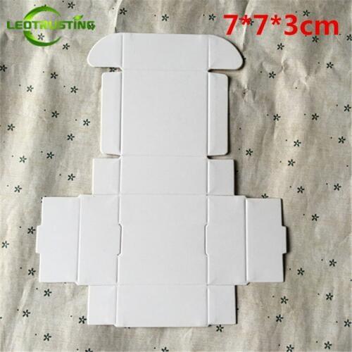 Leotrusting 50pcs 7*7*3cm Blank White Paper Box White Cardboard Paper Gift Packaging Box Handmade Soap Party Wedding Paper Box