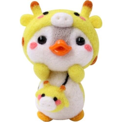 LMDZ 12 Pcs Cute Animal Toy Doll Wool Felt Needle Kit DIY Handmade Non-Finished Product Wool Felt Set