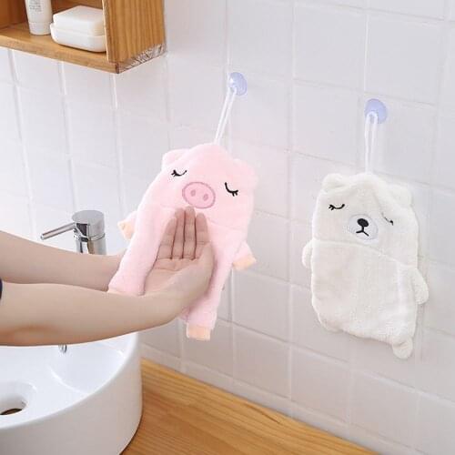 Soft Hand Towel Bathroom Supplies Cartoon Microfiber Coral Velvet Absorbent Cloth Dishcloths Hanging Cloth Kitchen Accessories