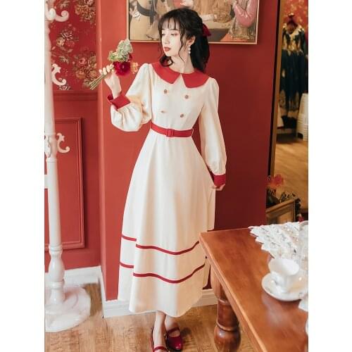 2020 new fashion womens clothing Peter pan Collar Vintage dress dresses