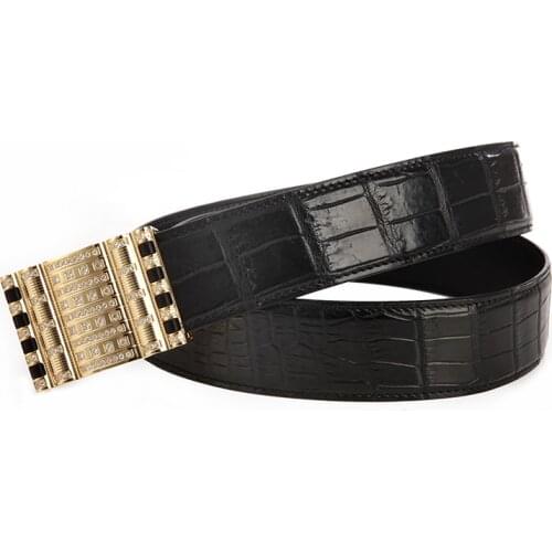 2021 New Mens Luxury famous Designer crocodile leather belts High quality fashion leisure stainless steel Buckle belt for man