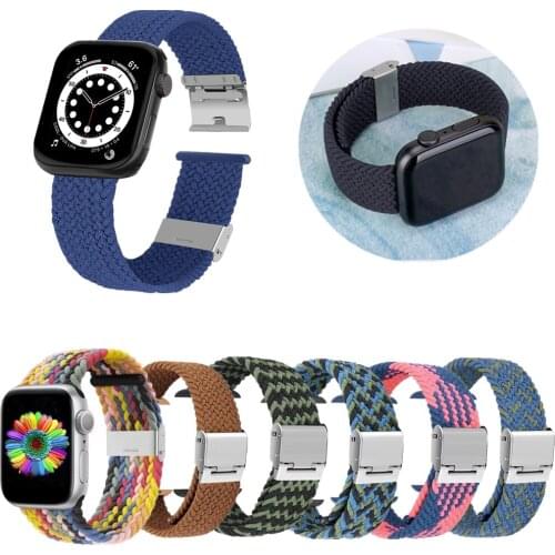 Folding Clasp Watch Band for Apple Watch Series 6/5/4/3/2/SE Elastics Nylon Strap for IWatch 38 42 40 44MM Bracelet Accessories