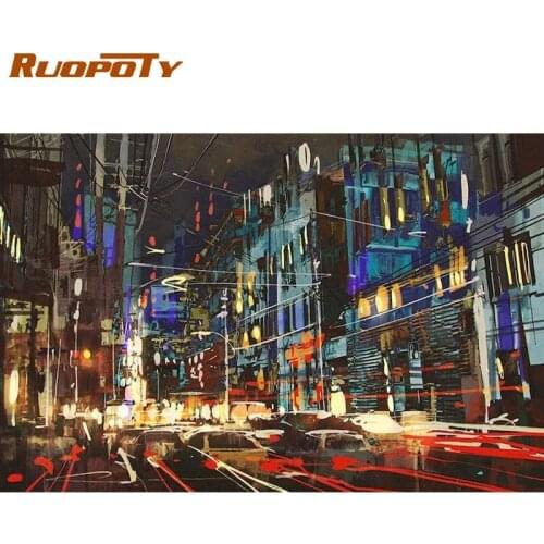 RUOPOTY DIY Acrylic Paint By Numbers Set Oil Painting For Adults DIY Kits Canvas Frame Coloring By Numbers Picture Drawing Decor