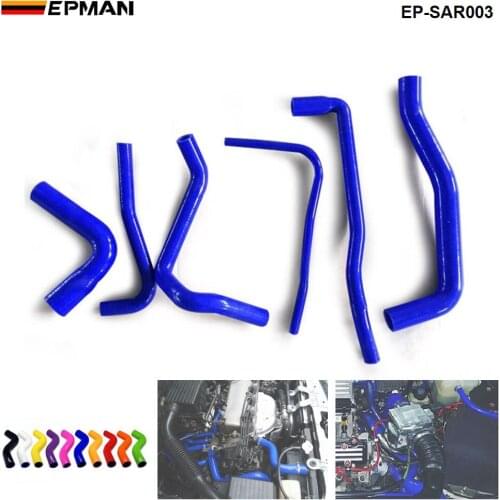 6PCS Silicone Radiator & Ancillary Blue Hose For SAAB AERO 9000 B234 2.3L 1984-1998 EP-SAR003