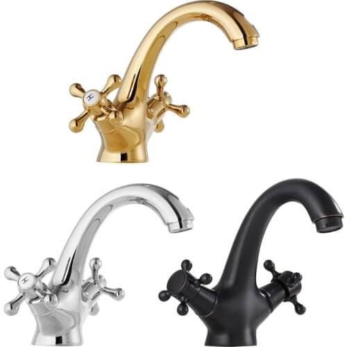 Bathroom Faucet 2 Handle Bathroom Sink Faucet Centerset Lead-Free Modern Commercial Bathroom Faucets Double Handles