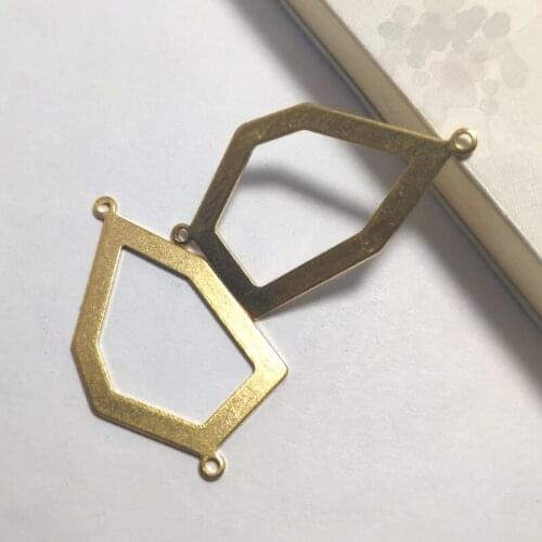 10pcs/Lot Open Irregular Geometric Charms Connector Jewelry Brass Material Diy Necklace Bracelet Earring Jewelry Making