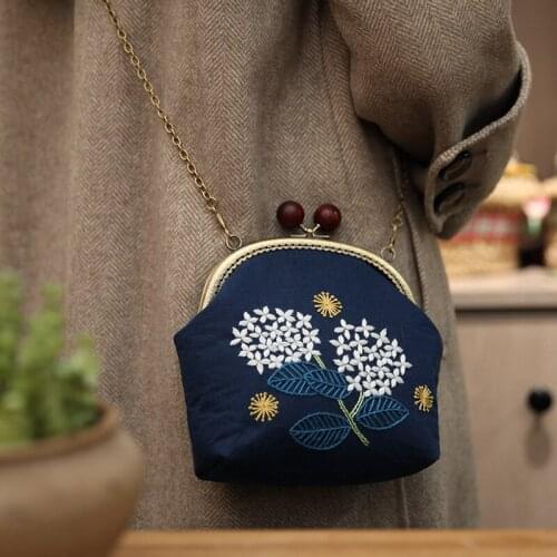 Hand-embroidered Material Bag, Cloth Art, Three-dimensional Embroidery, Change Phone Bag Is Not A Finished Product