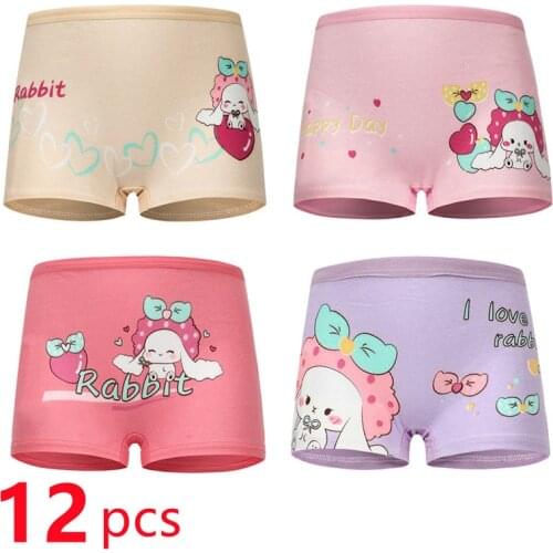 12pcs/lot Baby Girls Panties Cotton Soft Cartoon Child Underwear for Girls Kids Boxer Panties Breathable Teen Childrens Briefs