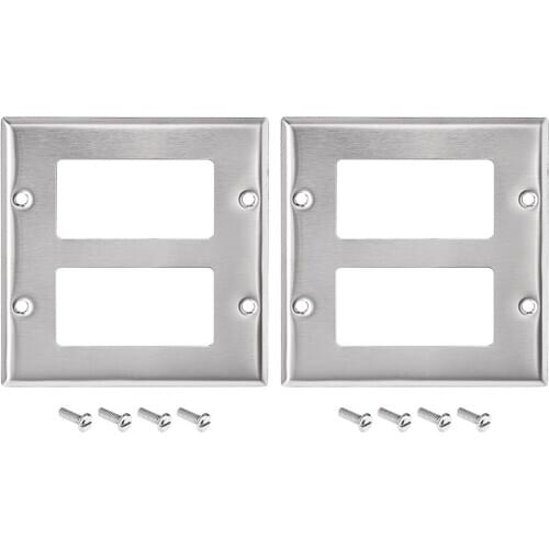 Uxcell 2 Gang Classic Decorative Wall Plate Switch Plate Cover for Light Switch 2pcs