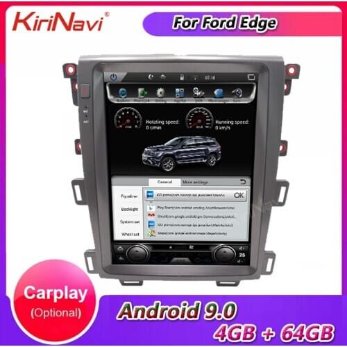 KiriNavi Vertical Screen Tesla Style 12.1'' Android Car Radio GPS Navigation For Ford Edge Car Dvd Multimedia Player 2011-2012