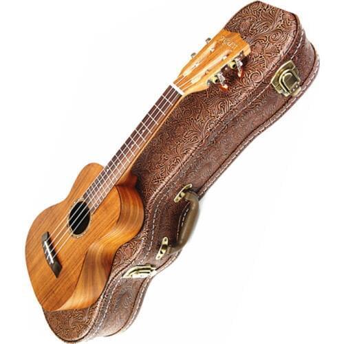 High Quality Ukulele 26 Tenor 4 Strings Hawaiian Guitar Top Panel for Solid Acacia Wood KOA Electric Ukelele with EQ+ Case