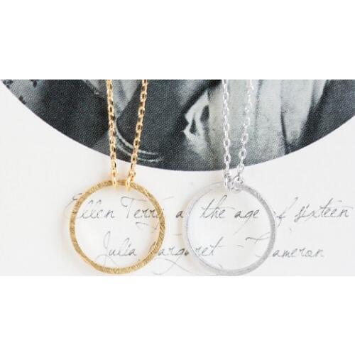 Yiustar Long Necklace Women Tone Metal Hoop Circle Pendant Necklace Simple Geometric Round Necklace for Women XL083
