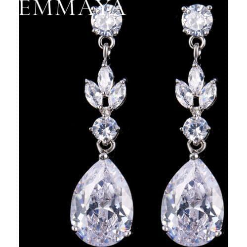 EMMAYA Water Drop CZ Crystal Earrings for Women Vintage Wedding Party Earrings Jewelry brinco feminino Gift