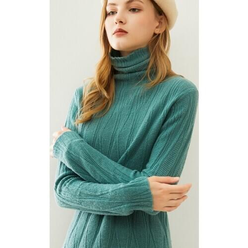 Adishree 2020 woman winter 100% Cashmere sweaters autumn knitted Pullovers High Quality Warm Female thickening Turtleneck