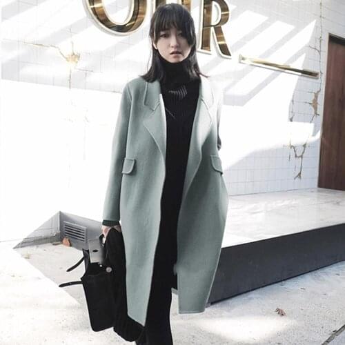 Winter Long Wool Coat Winter Women Streetwear 2020 Ladies Trench Korean Fashion Female Loose Clothing Windbreaker Womens Coat