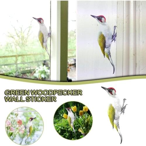1/3/5×sticker Simulation Green Woodpecker Wall Stickers Woodland Indoor And Outdoor Decoration 2021
