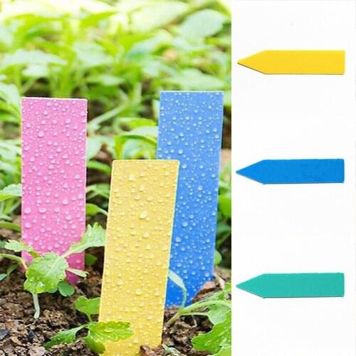 100Pcs 5*1Cm Plastic Plant Labels Nursery Markers Flower Pot Garden Flower Seedling Tags Tray Mark Tools Greenhouse Accessories