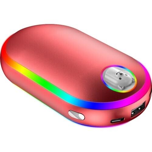 10000MAh USB Rechargeable Electric Hand Warmer Winter Double-Side Heating Mini Long-Life Pocket Power Bank 4 in 1