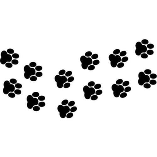 13cm*6.6cm Animal Cat Paw Prints Funny Vinyl Decal Car Sticker Black/Silver S6-3812
