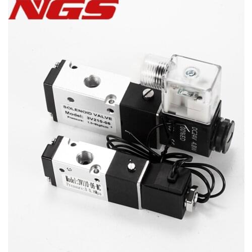 3V110-M5 3V110-06 3V210-08 3V120-06 3V320-10 3V420-15 1/8" 3 Way Pneumatic Solenoid Valve with wire DC12V DC24 AC110 AC220V