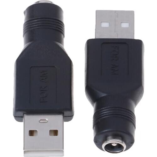 5.5mm x 2.1mm 2pcs USB female to female DC Power Converter Charger Adapter