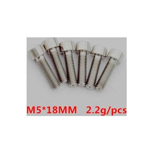 6 pieces titanium alloy bicycle riser screw for bicycle stem m5*18mm 2g/pcs bicycle accessories parts