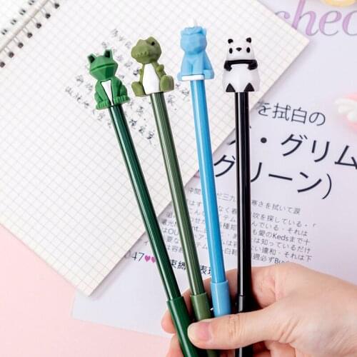 8 PCs Creative Angular Animal Cartoon Student Gel Pen Black 0.5mm Student Creative Gel Pen Wholesale
