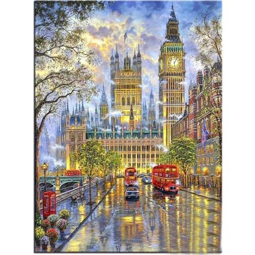 DIY 5D spuare&round Diamond Embroidery Resin Diamond Mosaic Picture Landscape London Round Diamond Painting Cross Stitch Kits