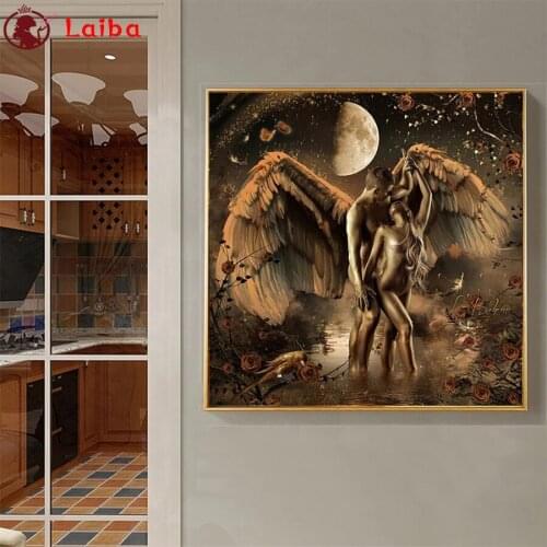 5D DIY Diamond Painting Abstract art, lovers, wings Full Square Round Drill Embroidery Cross Stitch 5D Home Decor mosaic
