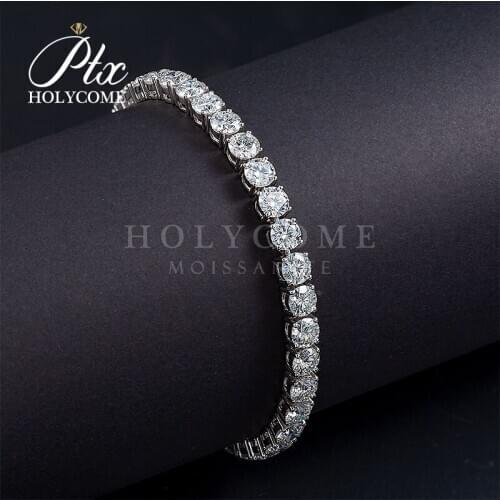 14k white gold moissanite bracelet 5mm round moissanite jewelry кольца браслеты ьги с зеленным камнем