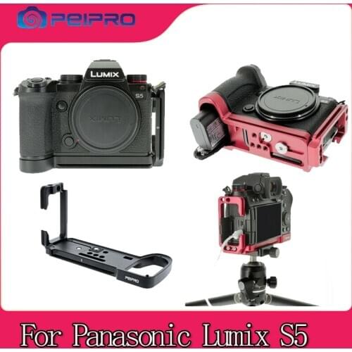 PEIPRO Alloy Quick Release L-Bracket Plate Hand grip For Panasonic Lumix S5 Cam