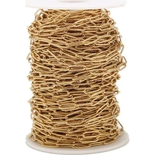 5M 4mm width Stainless Steel Gold Tone Circle Rolo Link Chain For Fashion Women Men DIY Necklace Bracelet Making Findings