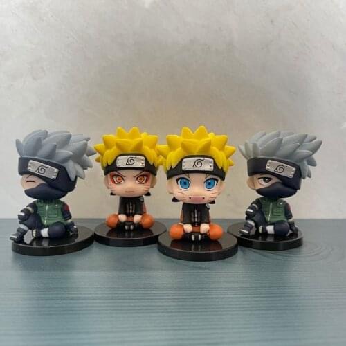 4pcs/set 8cm Antistress Anime Hatake Kakashi Uzumaki PVC Action Figure Model Collection Toys Dolls Kid Gift Home Decor Fidget