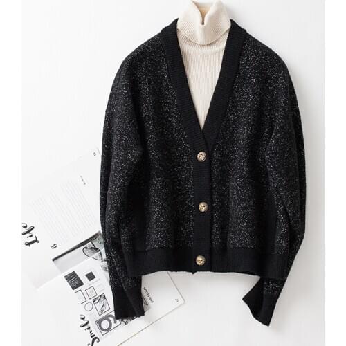 European and American Best-selling New High-quality V-neck Short Womens Knit Sweater Fashion Trend Solid Color Womens Jacket