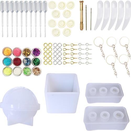 DIY Jewelry Casting Molds Tools KIT Egg Ball Round Square Silicone Jewelry Resin Molds