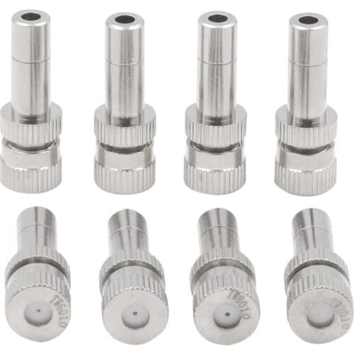 Water Spray Nozzle Stainless Steel Fog Misting Nozzles 6mm Connector Garden Irrigation Sprinkler Garden Tool Access 0.15-0.8mm