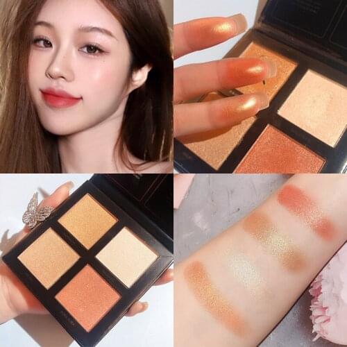 Hybrid Highlight Contour Palette Airy Silky Smooth Powder Eyeshadow Combination High Gloss Bronze Cosmetic Beginner Beauty