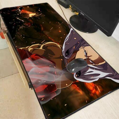 XGZ One Punch Man Large Gaming Locking Edge Keyboard Mat Desk Mousepad for CS GO LOL Dota Gamer Customized Japan Korea Anime XXL