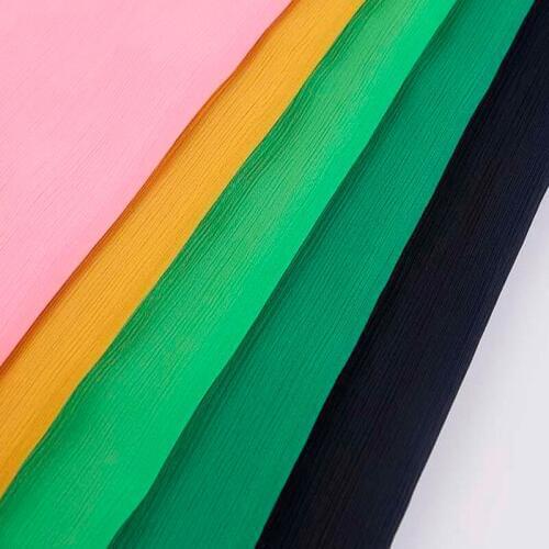 Crepe chiffon silky fabric soft breathable crinkle chiffon DIY fabric for cloth qualified