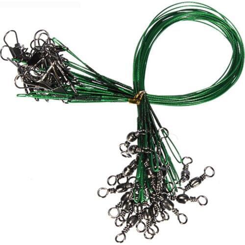 72pcs/lot Fly Fishing Line Steel Wire Leader with Swivel Fishing Accessory 15/23/30cm Olta Lead Core Leash Tool Accessories B4