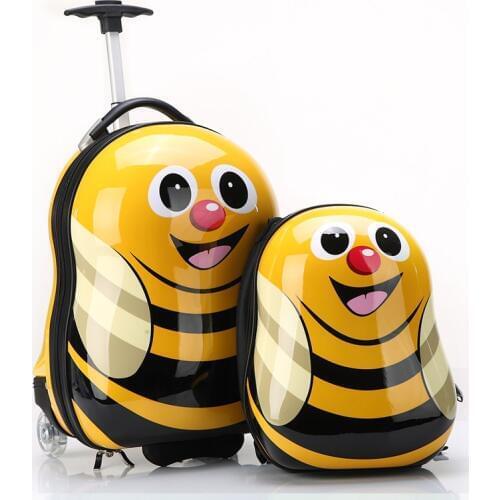 Letrend New Fashion Cartoon Cute Animal Children Rolling Luggage Set Boy Girls Trolley Travel Student 18 inch Boarding Bag Trunk