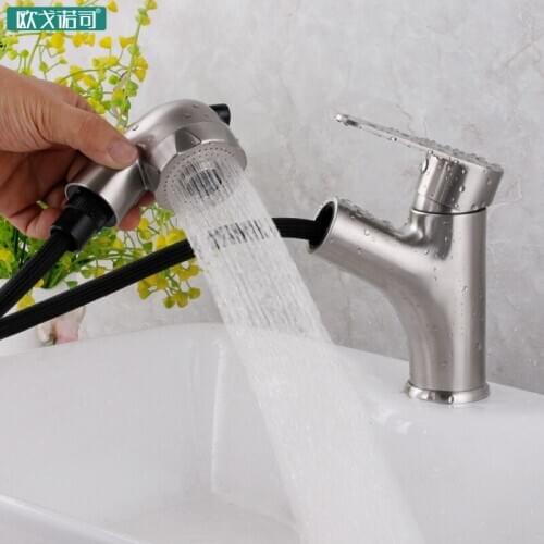 Multifuntion Sprayer shower head pull out bathroom faucet 2 in 1 304 stainless steel mixer